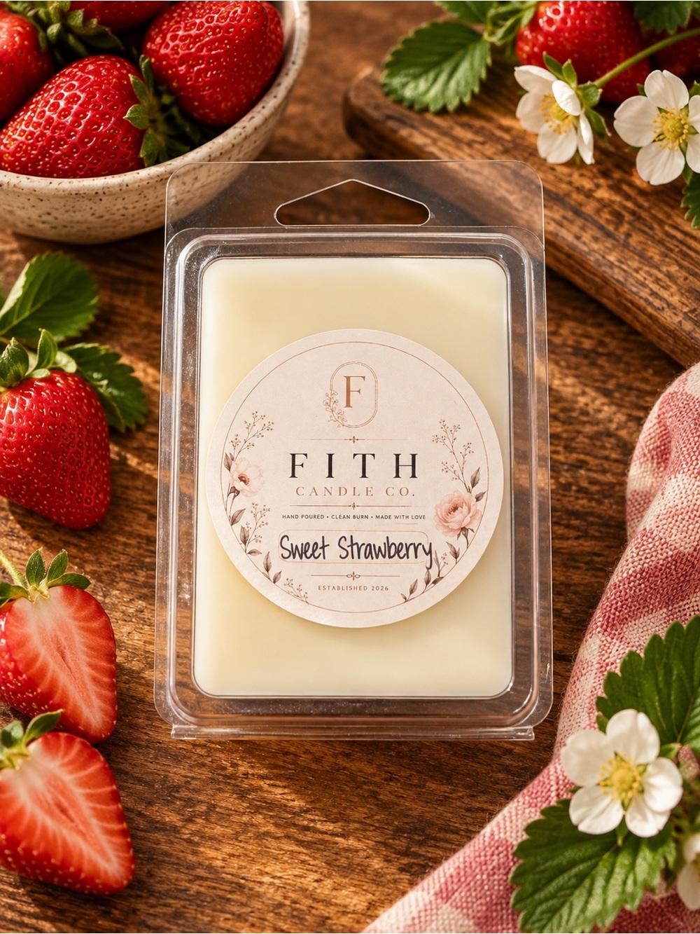 Sweet Strawberry Organic Soy Artisan wax melts
